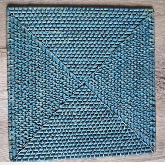 Kim Seybert Square Placemat 6 Pcs Ratten Assorted Colors Retail $360 - Picture 3 of 7